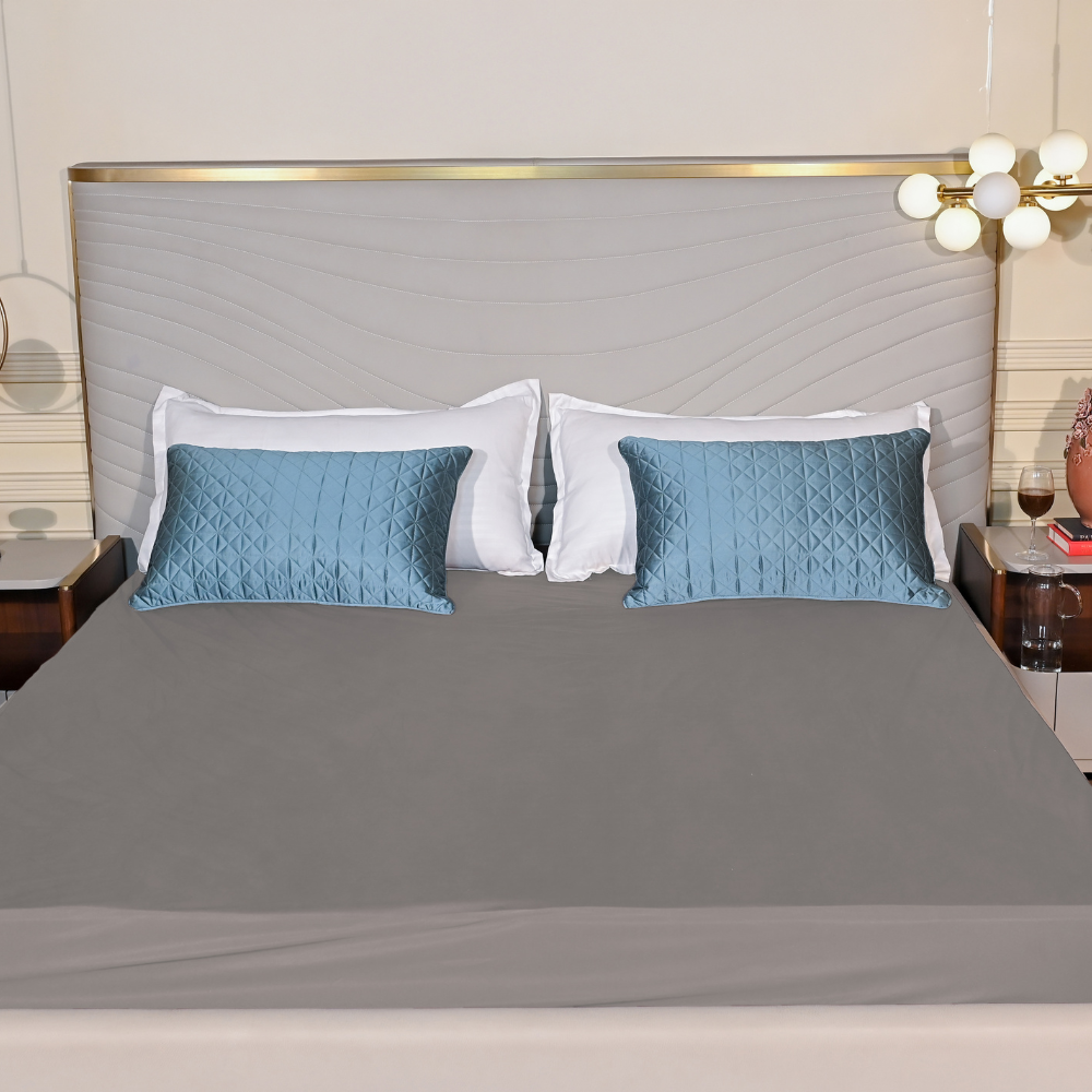 Grey Elastic Mattress Protector