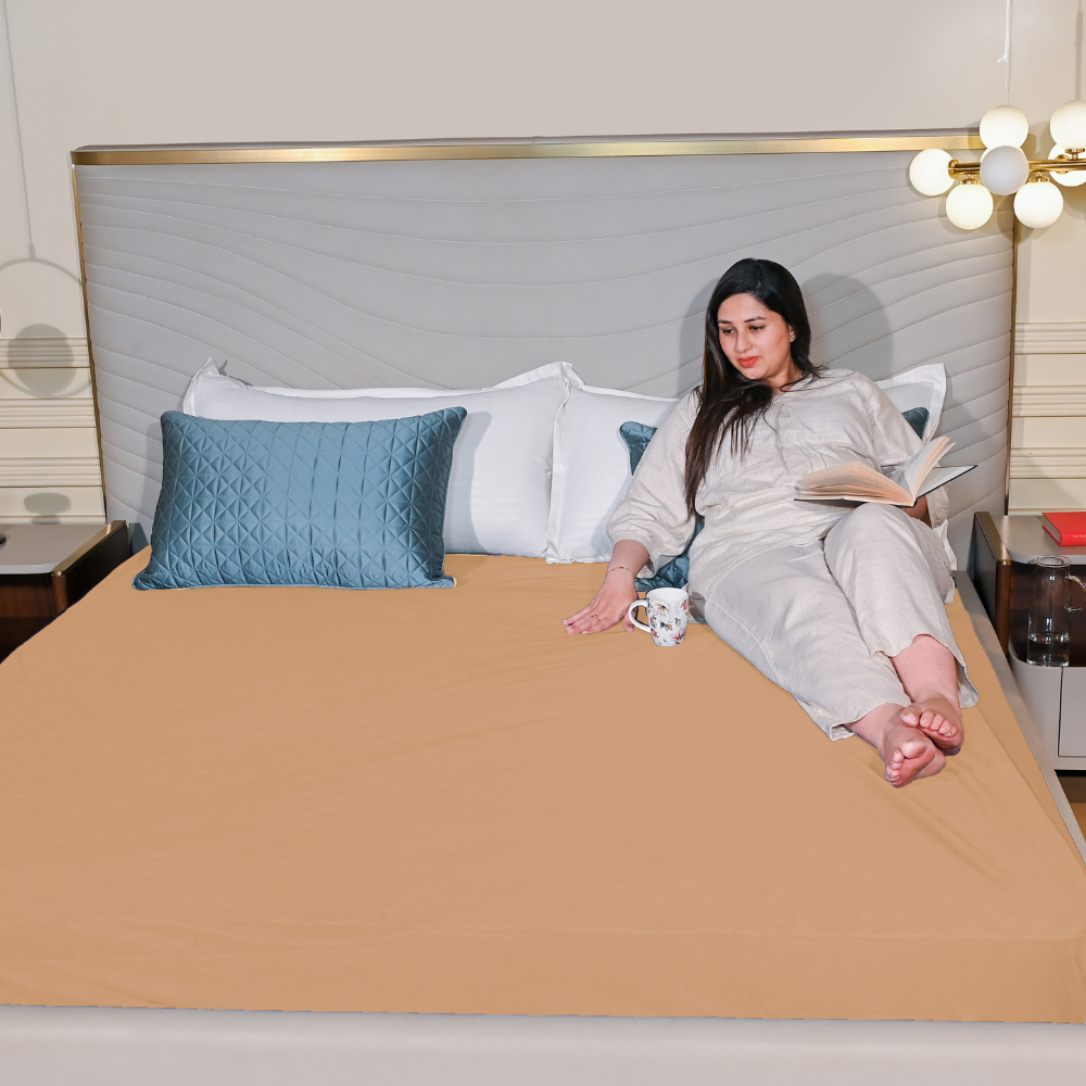 Lycra Camel Waterproof Mattress Protector