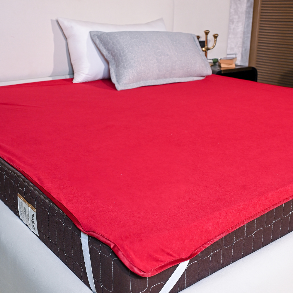 Terry Maroon Waterproof Mattress Protector