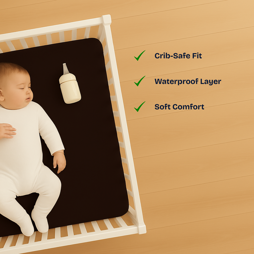 Crib Mattress Protector Dark Brown