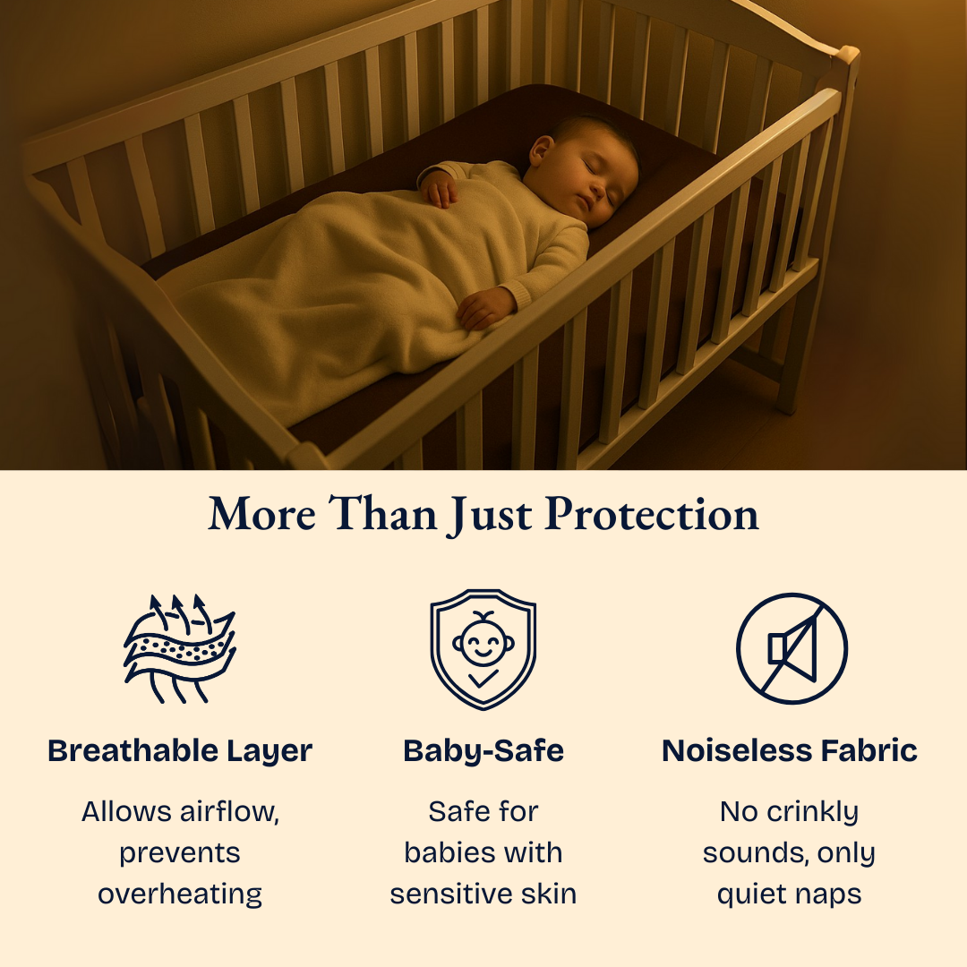 Crib Mattress Protector Dark Brown