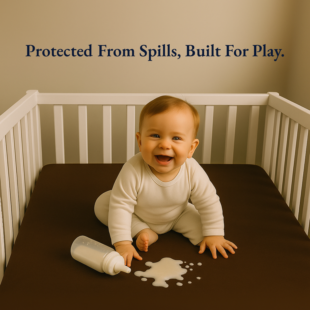 Crib Mattress Protector Dark Brown