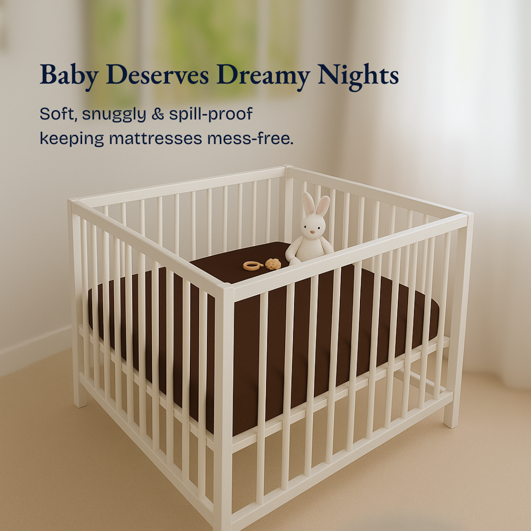 Crib Mattress Protector Dark Brown