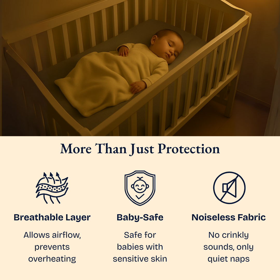 Crib Mattress Protector Grey