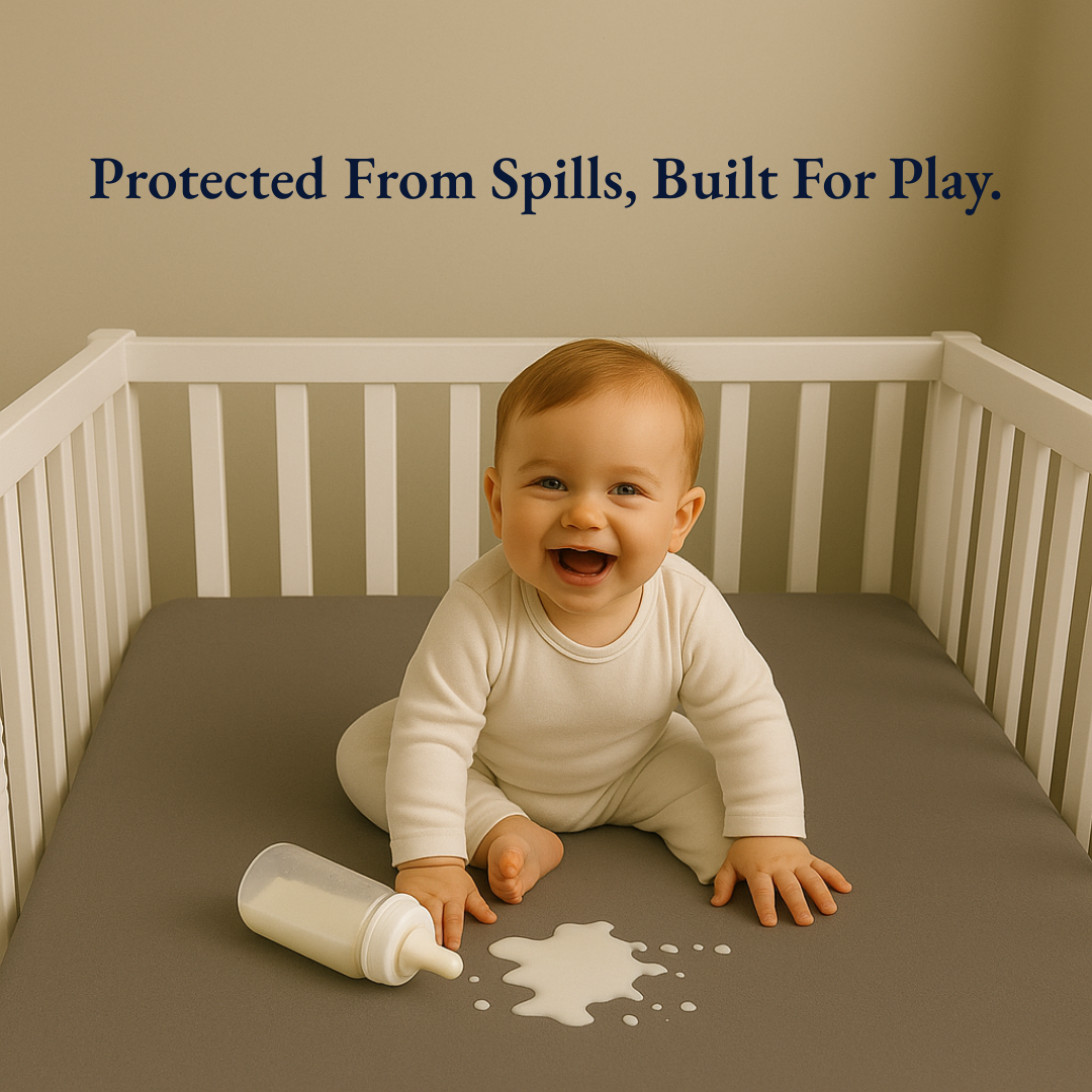 Crib Mattress Protector Grey