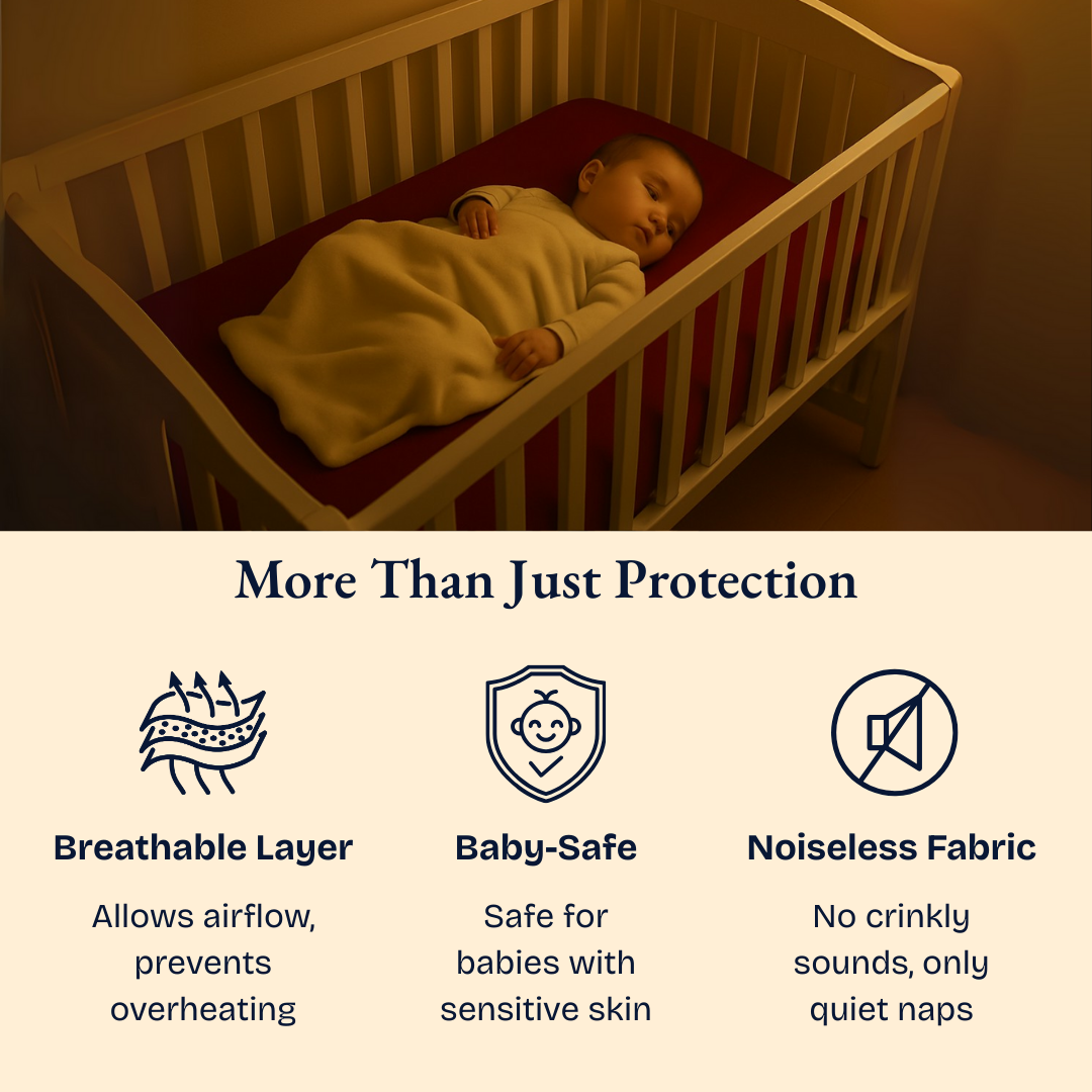 Crib Mattress Protector Maroon