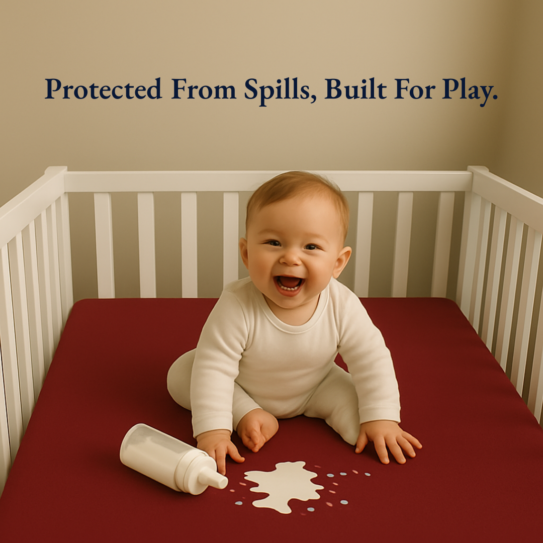 Crib Mattress Protector Maroon