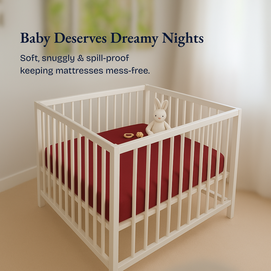 Crib Mattress Protector Maroon