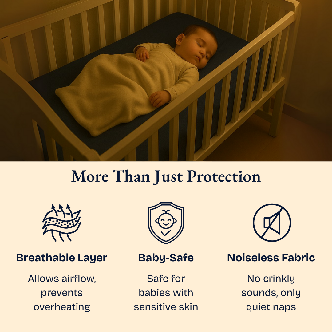 Crib Mattress Protector Navy Blue
