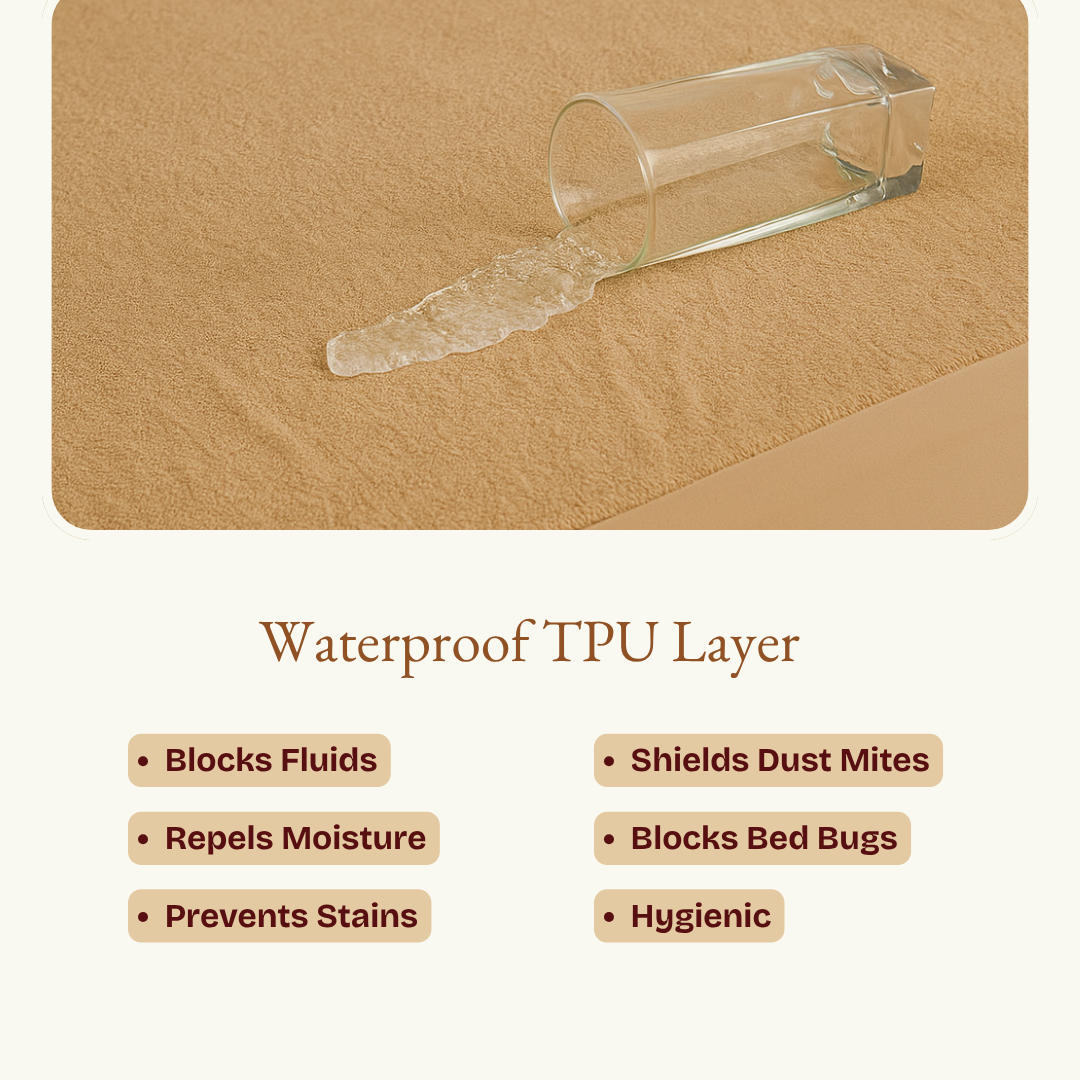 Terry Elastic Camel Waterproof Mattress Protector