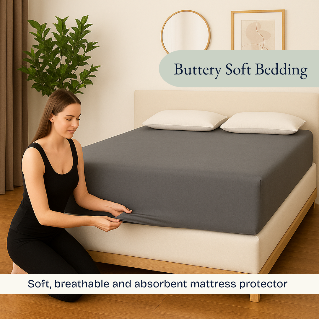 Terry Elastic Grey Waterproof Mattress Protector