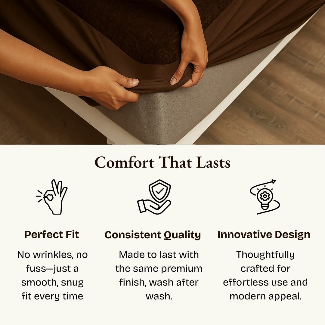 Terry Elastic Dark Brown Waterproof Mattress Protector