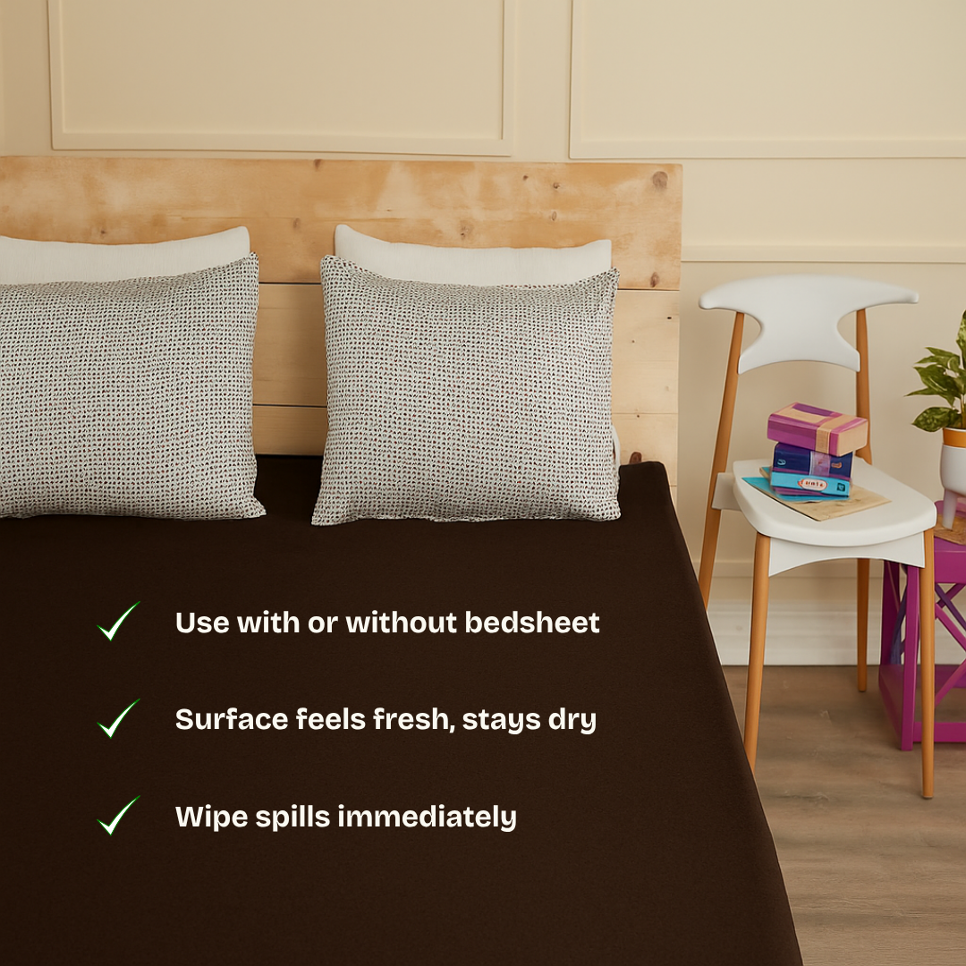 Terry Elastic Dark Brown Waterproof Mattress Protector