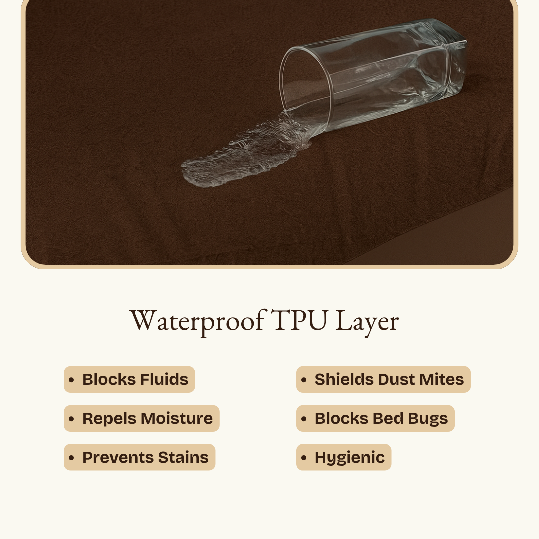 Terry Elastic Dark Brown Waterproof Mattress Protector