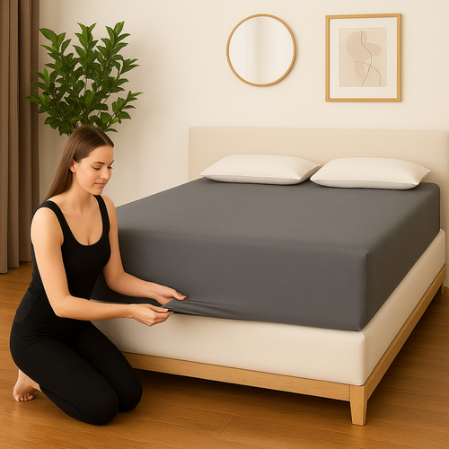 Lycra Grey Waterproof Mattress Protector