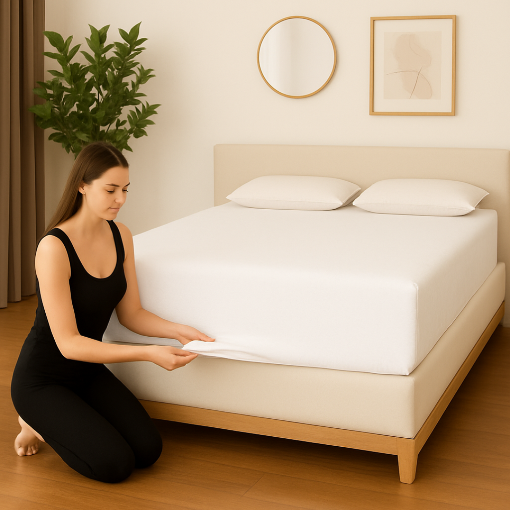 Lycra White Waterproof Mattress Protector