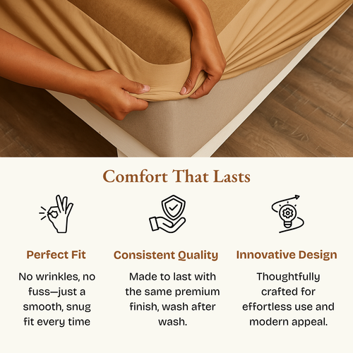 Terry Elastic Camel Waterproof Mattress Protector