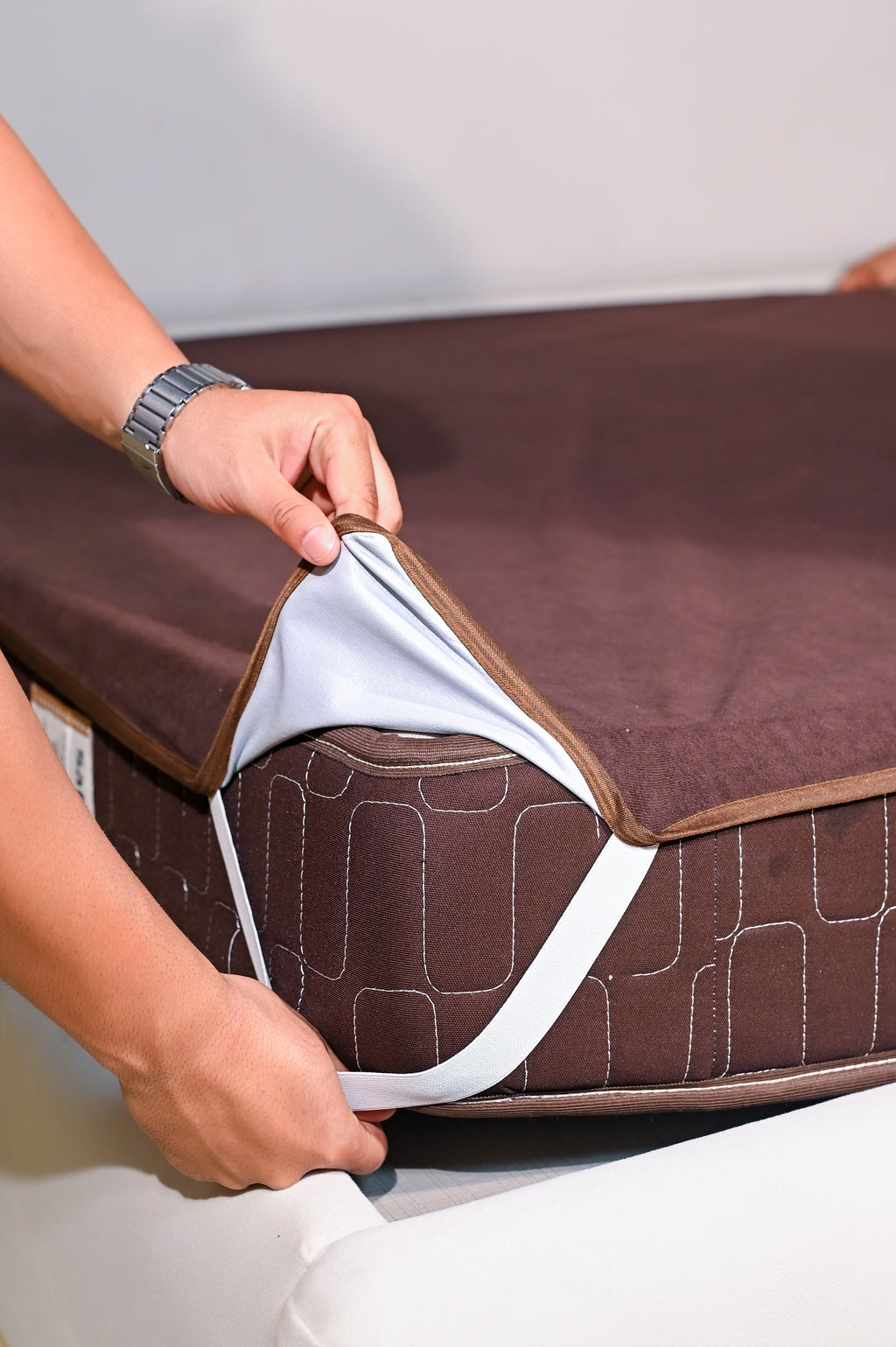 Terry Elastic Dark Brown Waterproof Mattress Protector