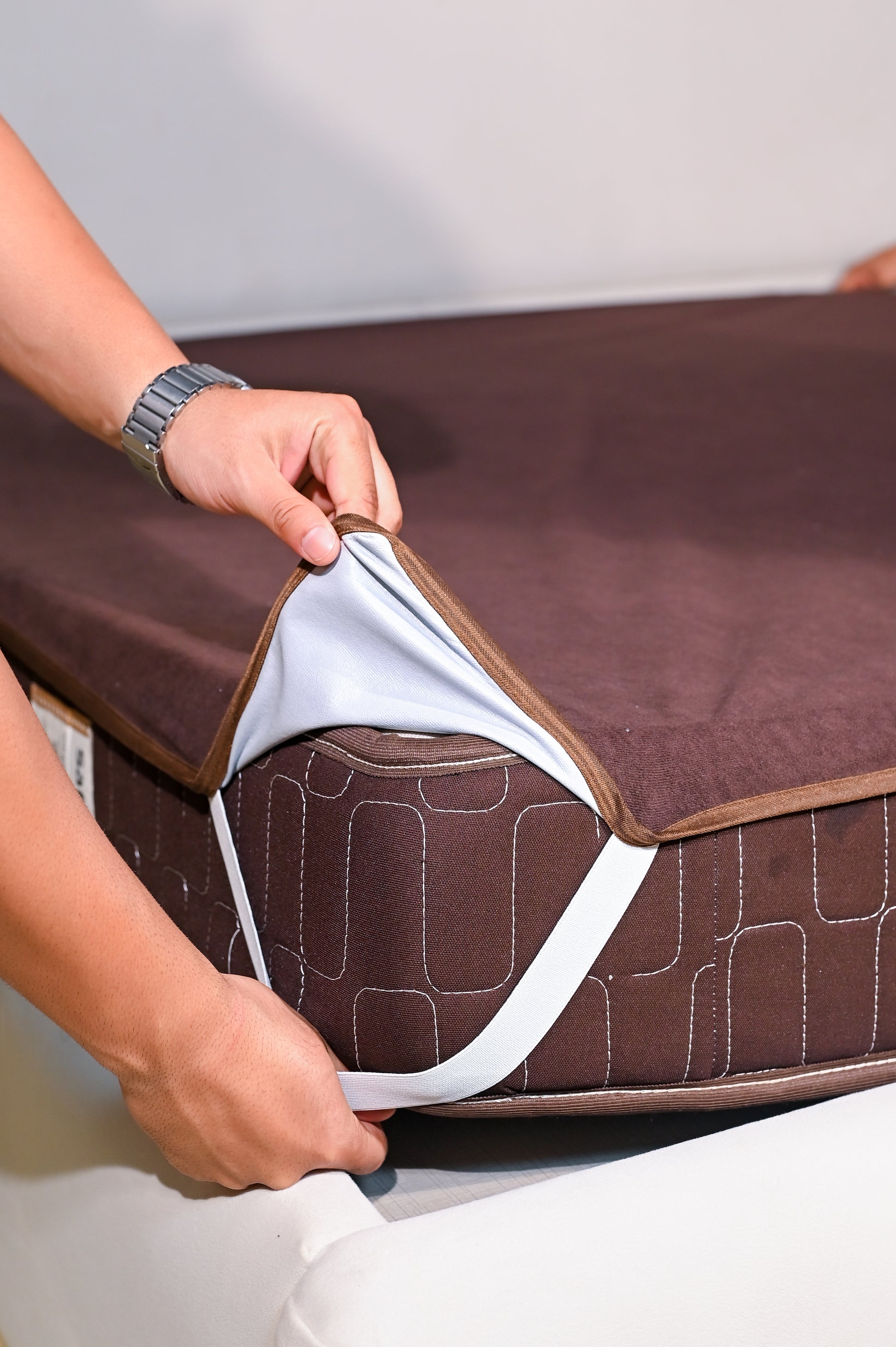 Terry Elastic Dark Brown Waterproof Mattress Protector