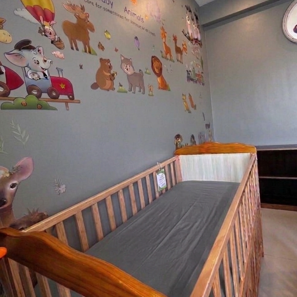 Grey Crib Mattress Protector