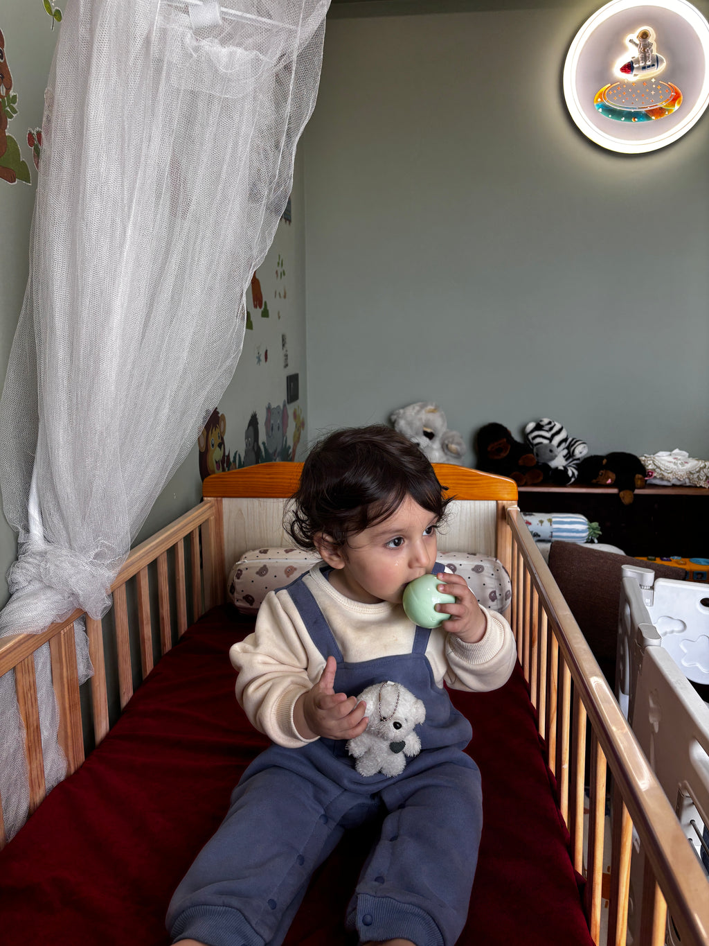 Maroon Crib Mattress Protector