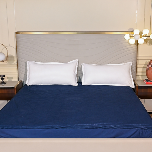 Terry Navy Blue Mattress Protector