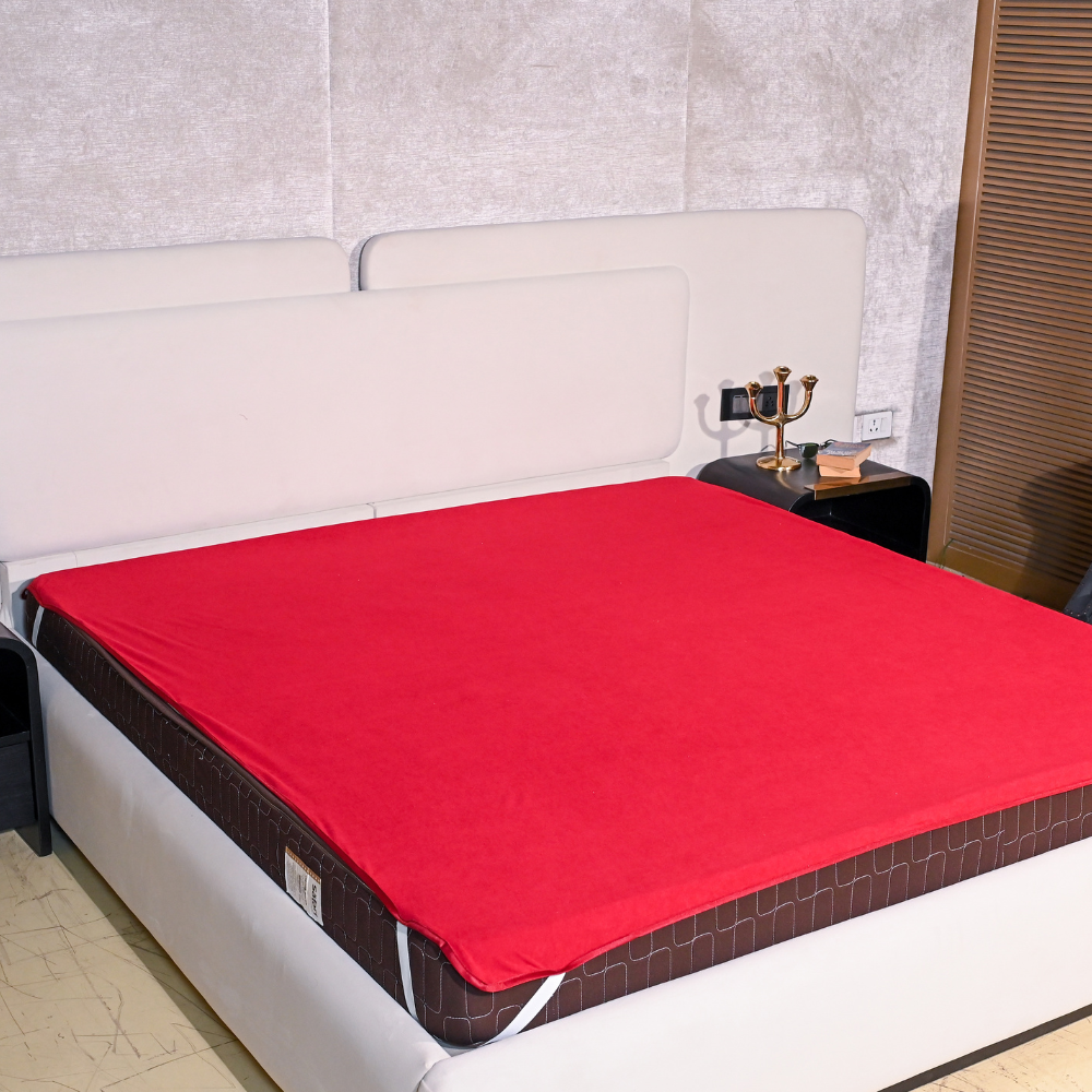 Terry Elastic Maroon Waterproof Mattress Protector