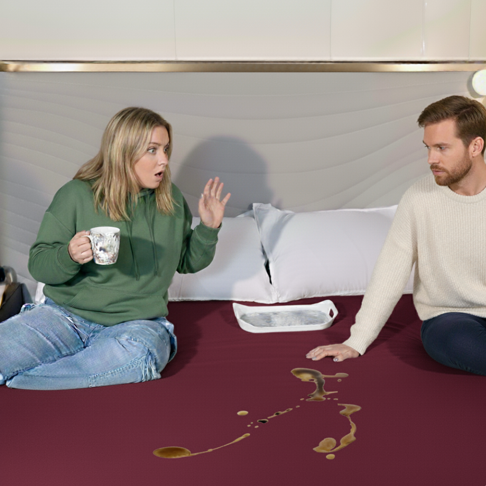 Terry Maroon Mattress  Protector