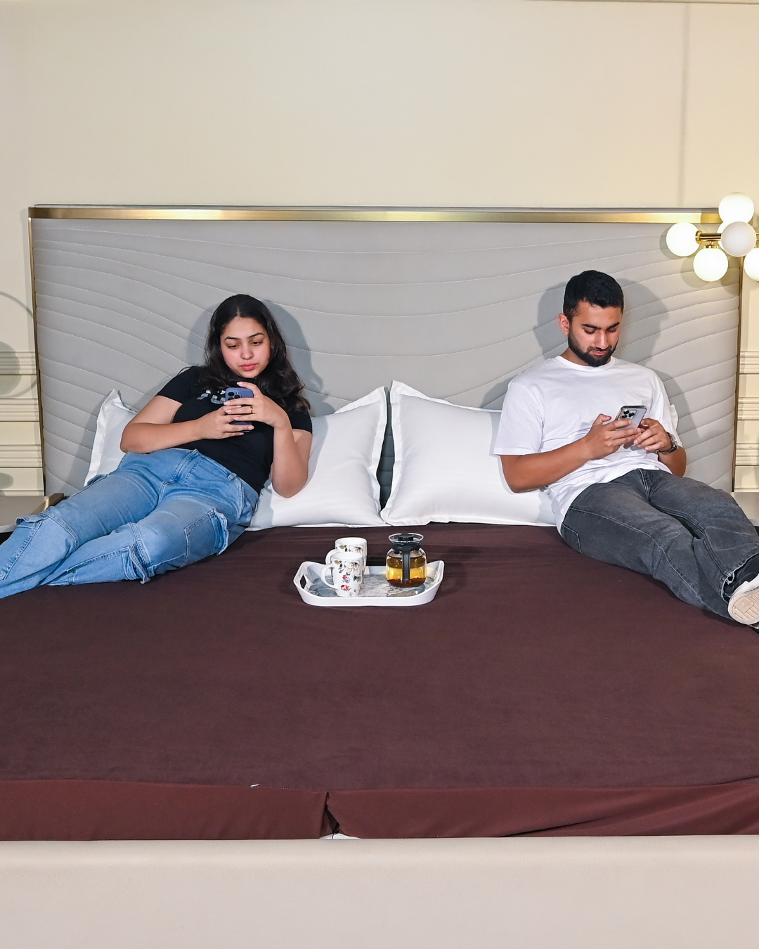 Lycra Dark Brown Waterproof Mattress Protector