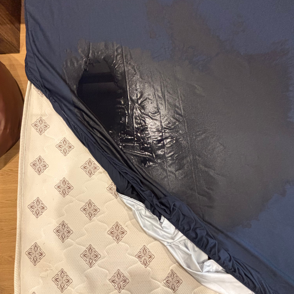 Lycra Navy Blue Waterproof Mattress Protector