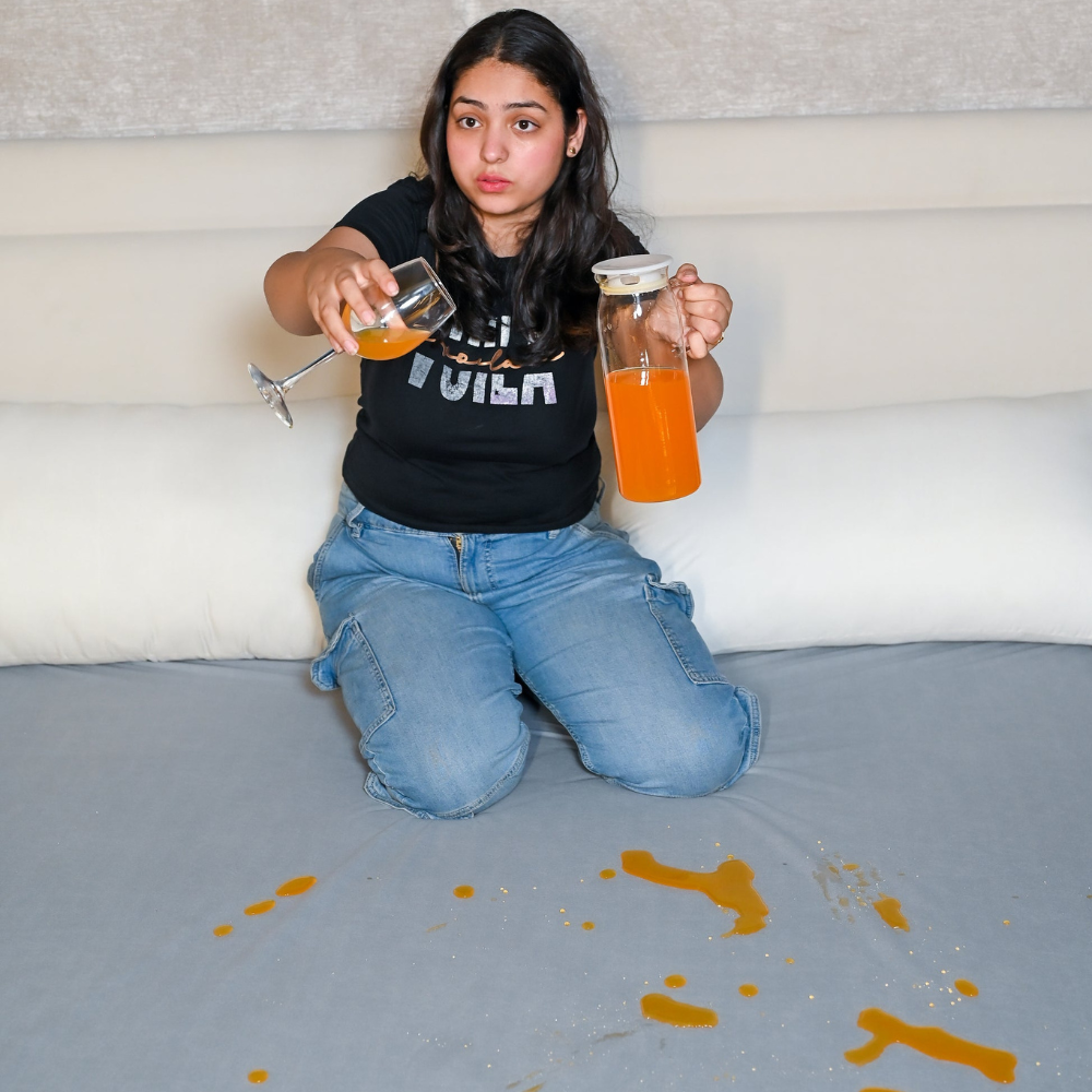 Lycra Grey Waterproof Mattress Protector