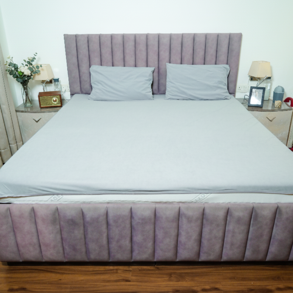 Terry Elastic Grey Waterproof Mattress Protector