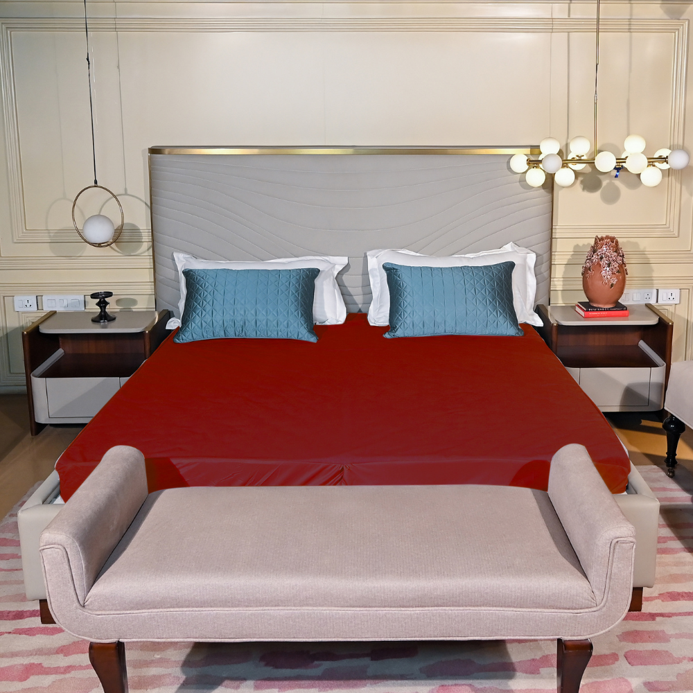 Terry Maroon Waterproof Mattress  Protector