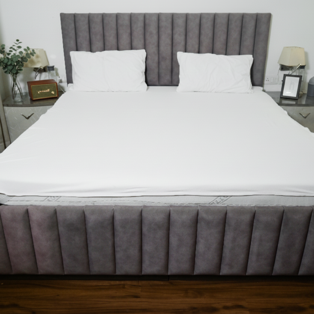 Terry Elastic Grey Waterproof Mattress Protector
