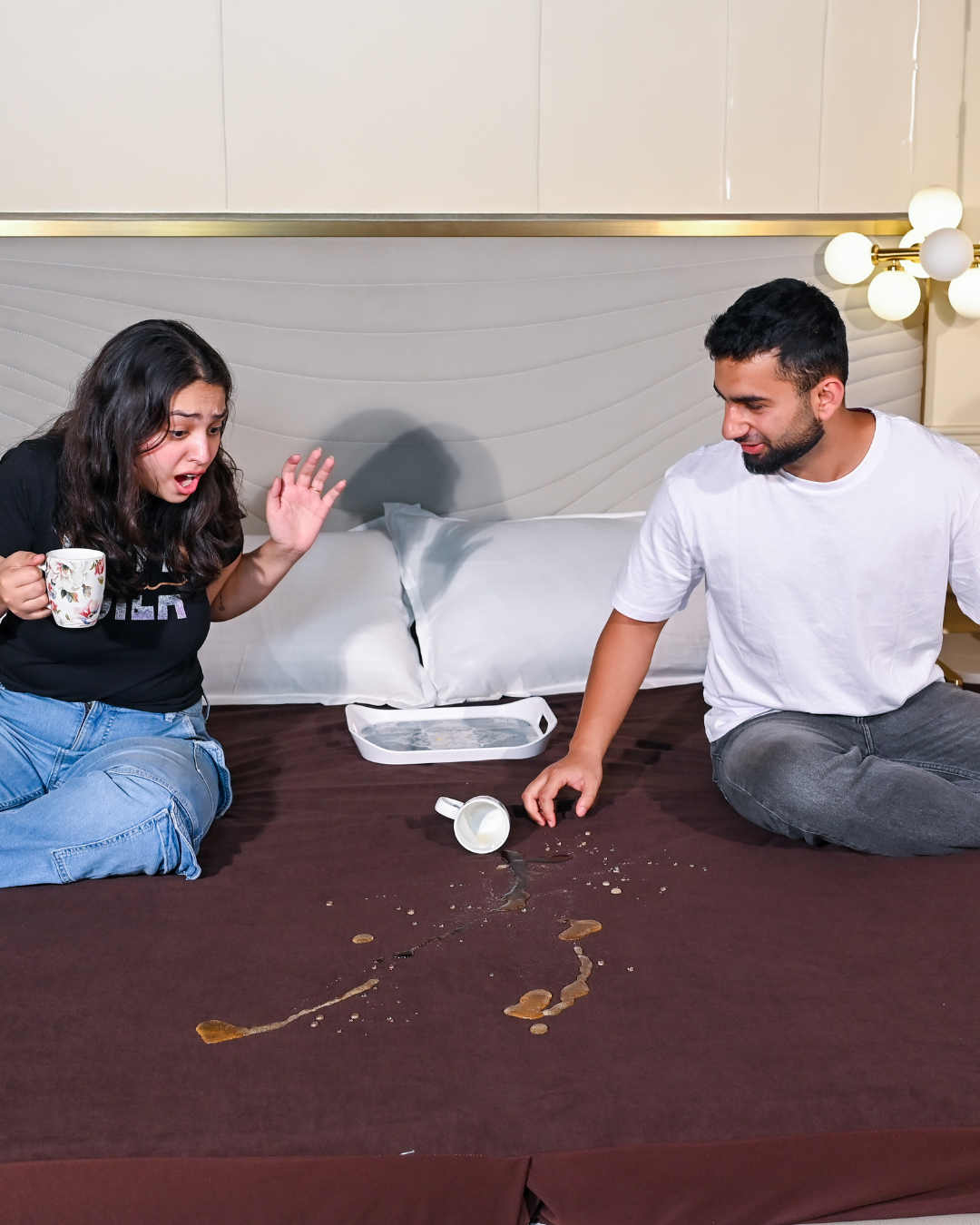 Lycra Dark Brown Waterproof Mattress Protector