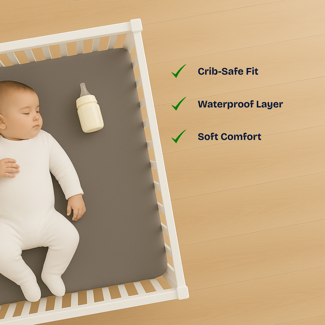 Crib Mattress Protector Grey