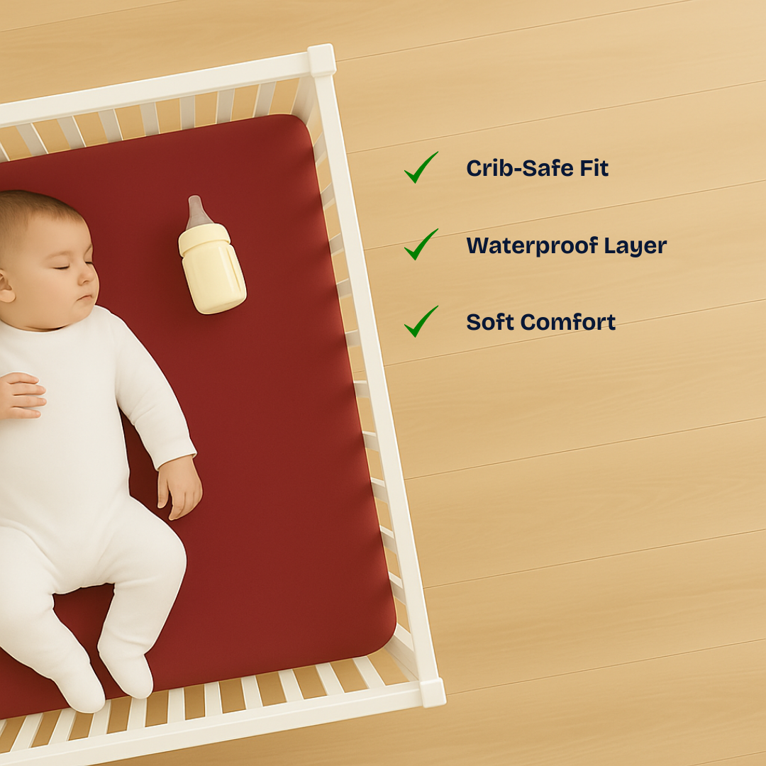 Crib Mattress Protector Maroon
