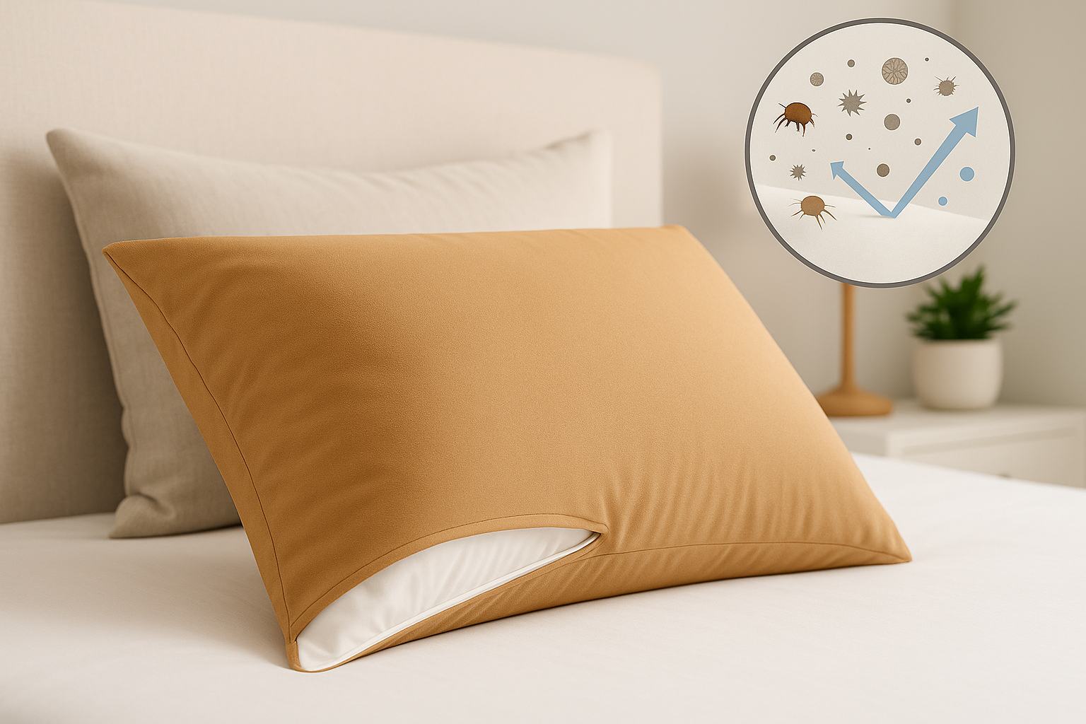 Perfect for sensitive sleepers blocks dust mites, allergens, and bacteria so you can breathe and sleep better.